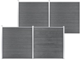Painel de vedação para jardim 699x186 cm WPC cinzento