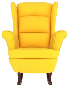 Cadeira de baloiço c/ pernas de metal e banco veludo amarelo