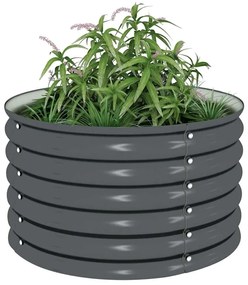 Canteiro/vaso elevado aço galvanizado 80x80x44 cm cinzento