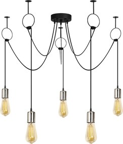 Candeeiro de Teto Sirin – Preto Níquel – 100 cm de diâmetro, 111 cm de