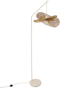 Candeeiro de Pé Art Deco Bege com Abajur Bege - Nest Art Deco