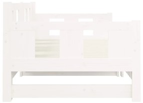 Estrutura sofá-cama de puxar pinho maciço branco 2x(90x190) cm