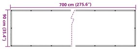 Tela de privacidade p/ varanda aspeto pedra 700x90 cm PVC cinza