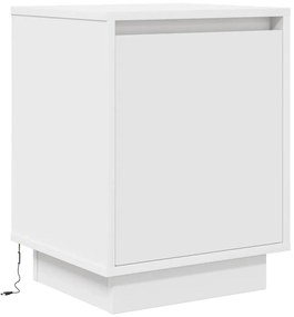 Mesas cabeceira c/ luzes LED 2 pcs 38x34x50 cm branco
