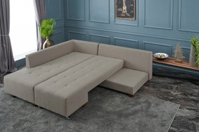 Sofá-Cama Chaise Longue Manama – Cinzento (280 x 206 cm) | Conforto, E