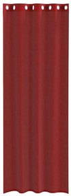 Cortinas de voile com ilhós 2 pcs vermelho tinto