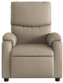 Poltrona massagens reclinável elétrica couro artif. cappuccino