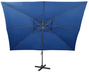 Guarda-sol jardim cantilever toldo duplo 400x300 cm azul-ciano