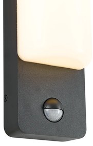 Candeeiro de Parede Exterior Preto com Sensor de Movimento Incl. LED - Shift Moderno