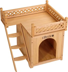 Casa para gatos em madeira com certificação FSC® 53,5 x 54,5 x 64,5 cm castanho