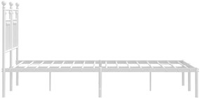 Estrutura de cama com cabeceira 135x190 cm metal branco
