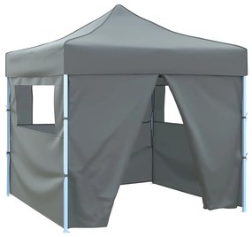 Tenda festas pop-up dobrável 4 paredes laterais 3x3 m antracite