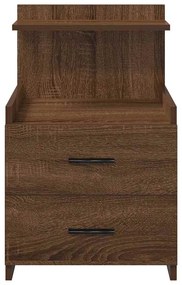 Mesa de cabeceira com 2 gavetas carvalho castanho 40x36,5x62 cm