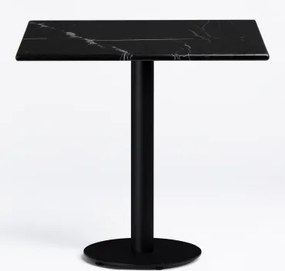 Mesa De Bar Quadrada Em Mármore Rocher Mármore Negro Marquina & ~60 Cm - Sklum