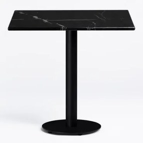 Mesa De Bar Quadrada Em Mármore Rocher Mármore Preto & ~60 Cm - Sklum