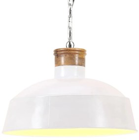 vidaXL Candeeiro suspenso industrial 32 cm E27 branco