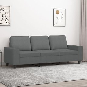 Sofá de 3 lugares 180 cm tecido cinza-escuro