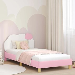 vidaXL Estrutura de Cama Infantil com Cabeceira Rosa 80 x 200 cm PU