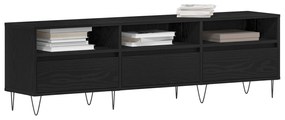 Armário de TV vidaXL Preto Carvalho 150x30x44,5 cm Madeira engenheirad