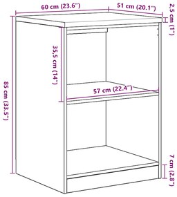 Armário de arrumação de garagem carvalho castanho 60x51x85 cm