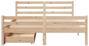 Cama sem colchão 140x190 cm madeira de pinho maciça