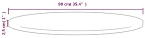 Tampo de mesa pinho maciço Ø90x2,5 cm branco