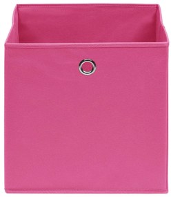 Caixas arrumação 4 pcs 28x28x28 cm tecido-não-tecido rosa