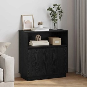 vidaXL Sideboard com LED Madeira Carvalho Preto 71x34,5x75 cm