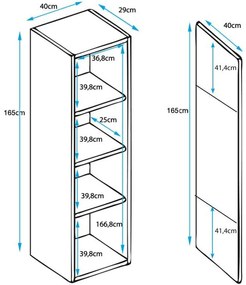 Vitrine Lukis de 165cm - Carvalho/Branco - Design Moderno