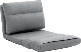 Poltrona de chão, sofá reclinável, poltrona convertível em cama, reclinável de 90° a 180°, tecido - 70 x 72 x 56 cm - cinzento