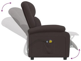 Poltrona de massagens elétrica tecido castanho-escuro