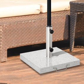 Base para Chapéu de Sol de Mármore Universal com 2 Rodas e Alça de Transporte para Mastros de Ø35/38/42mm Suporte para Chapéu de Sol de Exterior 42x42