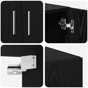 Gabinete de Armazenamento vidaXL Carvalho Preto 70x42.5x225 cm Madeira