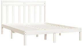 Estrutura de cama 160x200 cm madeira maciça branco
