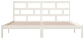 Estrutura de cama 200x200 cm madeira de pinho maciça branco