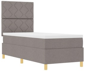 Cama Box Spring com Colchão Taupe 80x200 cm Tecido