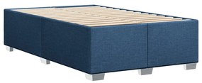 Cama boxspring com colchão 120x190 cm tecido azul