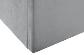 Cama de casal com arrumação em veludo cinzento 160 x 200 cm LORIENT Beliani