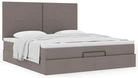Estrutura de cama otomana com colchão tecido cinzento 160x200cm