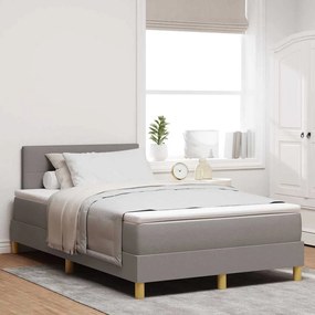 vidaXL Cama Box Spring com Colchão Taupe 120x190 cm Tecido