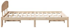 Estrado de Cama com Cabeceira 120x190 cm Madeira Sólida de Pinho