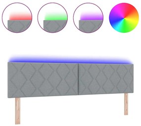 Cabeceira LED vidaXL Design Blocos de Diamante Cinza-Claro 180 cm Teci
