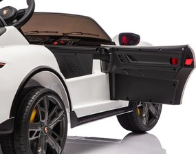 Carro elétrico para Crianças 24V Porsche Taycan Turbo S, 2 Lugares, Rodas Espuma EVA, assento couro ecológico Branco