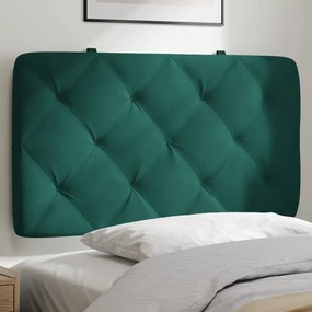 vidaXL Almofadão de cabeceira 90 cm veludo verde-escuro