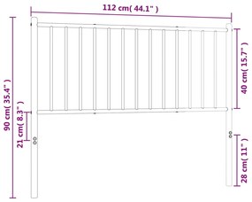 Cabeceira de cama 107 cm metal branco
