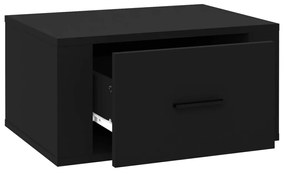 Mesa de cabeceira de parede 50x36x25 cm preto