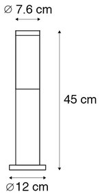 Coluna para exterior moderno em aço de 45 cm IP44 - ROX Moderno