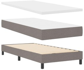 Cama Box Spring vidaXL com Colchão Taupe 80x200 cm Tecido, Design de C
