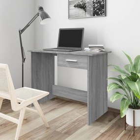 vidaXL Secretária 100x50x76 cm derivados de madeira cinzento sonoma