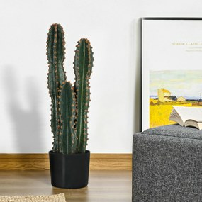 Cacto artificial de grande realismo, planta artificial de grandes dimensões, dim. Ø 17 x 60 cm (altura), verde